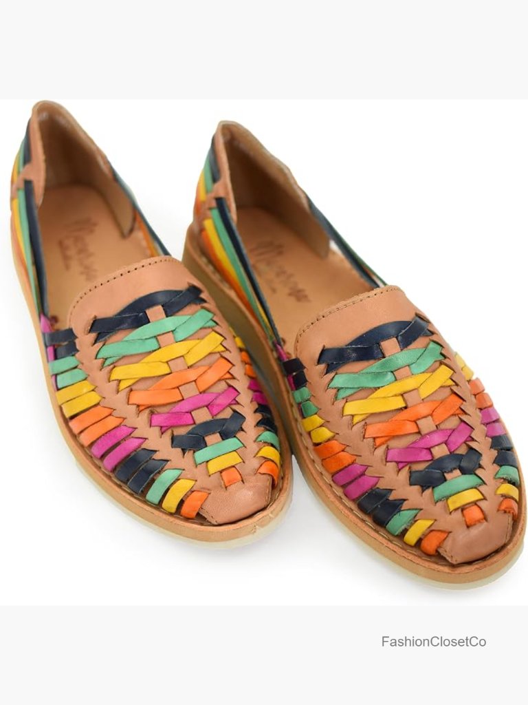Genuine Leather Handmade Huarache Flat Sandals Cushioned Comfort